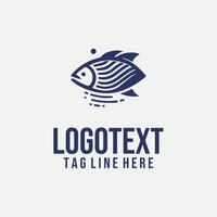 Fluid Glide linear fish logo vector