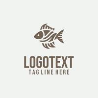 Flow fish linear fish logo vector