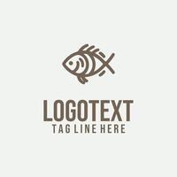 Streamline Fish linear fish logo vector