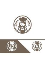 Sugar And Sprinkles Bakery Girl Logo Design vector
