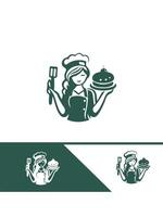 The Cupcake Fairy Bakery Girl Logo Design vector