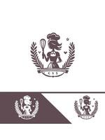 Sweet Lily Bakery Girl Logo Design vector