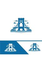 The Crossing Crest bridge logo design vector