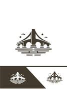 The Link Bridge bridge logo design vector