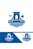 The Legacy Bridge bridge logo design vector
