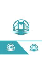 Bridge Vault bridge logo design vector