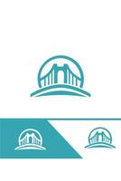 Cross Bridge bridge logo design vector
