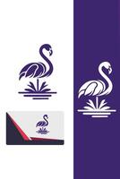 Graceful Flamingo Logo Design vector