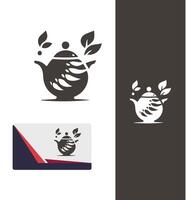 Whistling Leaves Teapot Logo Design vector