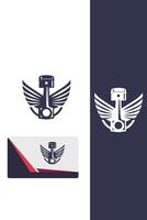 Winged Engines Piston Wings logo vector
