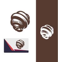 Fresh Flake Bakery croissant logo vector