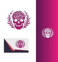 The Flowered Skull Floral Skull logo vector