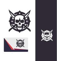 Skull Reign skull logo design vector