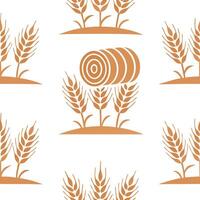 Subtle autumn harvest seamless pattern with hay bales wheat fields and muted orange tones for a rustic fall look concept as Rustic autumn harvest pattern with hay bales wheat field Dynamics vector