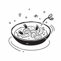 Glossy Spanish prawns in garlic sauce concept as Glossy plate of Spanish prawns sauteed in garlic sauce garnished with parsley offering a luxurious and aromatic seafood dish in Ph v1 vector