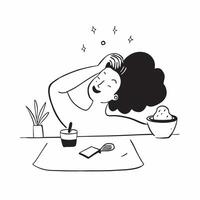 Candid Plus Size Model Enjoying a Spa Day concept as A candid shot of a plus size model relaxing during a spa day perhaps enjoying a facial or massage The scene captures the peace pure vector