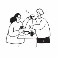 Candid Plus Size Model Having Coffee with Friends concept as A candid shot of a plus size model enjoying a coffee with friends at a trendy Cafe The scene captures the warmth and c pure vector