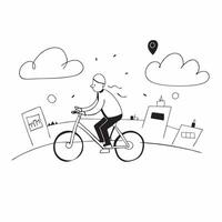 Candid Plus Size Model Riding a Bike concept as A candid shot of a plus size model riding a bicycle through a city or park The scene highlights the models active lifestyle and con pure vector