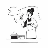 Candid Plus Size Model in a Cooking Class concept as A candid image of a plus size model participating in a cooking class learning new culinary skills The scene captures the joy o pure vector