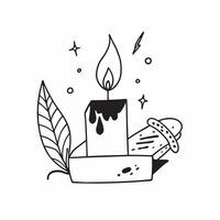 Cempas chil Flower and Candle Isolated concept as A illustration of a cempas chil flower and a lit candle both isolated on a white background The clean design emphas pure vector