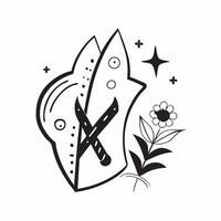 Cempas chil Flower and Cross Isolated concept as A design featuring a cempas chil flower paired with a cross both isolated on a white background This clean illustrat pure vector