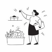 Candid Plus Size Model Shopping at a Market concept as A candid shot of a plus size model exploring a vibrant market surrounded by fresh produce and local goods The scene emphasiz pure vector