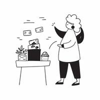 Flat Candid Plus Size Model at a Farmers Market concept as A candid shot of a plus size model exploring a local farmers market choosing fresh produce and interacting with vendors pure vector