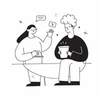 Flat Candid Plus Size Model Having Coffee with Friends concept as A candid shot of a plus size model enjoying a coffee with friends at a trendy Cafe The scene captures the warmth pure vector