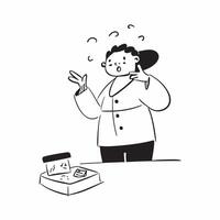 Flat Candid Plus Size Model in a Cooking Class concept as A candid image of a plus size model participating in a cooking class learning new culinary skills The scene captures the pure vector
