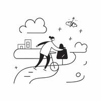 Flat Candid Plus Size Model Riding a Bike concept as A candid shot of a plus size model riding a bicycle through a city or park The scene highlights the models active lifestyle an pure vector
