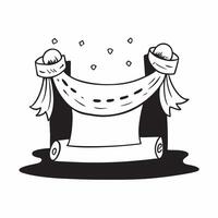 Flat Glossy Cempas chil Garland with Reflective Altar concept as Wide shot of a glossy cempas chil garland draped over a reflective altar set against a dark glossy background The pure vector