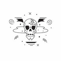 Glowing Calavera Skull in Abstract Digital Light concept as A vibrant digital artwork featuring a glowing calavera skull surrounded by swirling neon lights and abstract patterns re pure vector