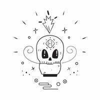 Glowing Sugar Skull with Neon Patterns concept as A digital artwork showcasing a glowing sugar skull with intricate neon patterns swirling around it set against an abstract digital pure vector