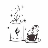 Holographic Cempas chil Flower and Glossy Candle concept as Mid shot of a holographic cempas chil marigold flower placed beside a glossy candle isolated on a white background with pure vector