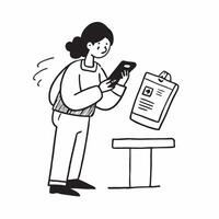 Person Paying with Mobile Banking at Cafe concept as A person using mobile banking to pay at a Cafe with a clean background providing space for text or design elements in Photo St pure Set 2 vector