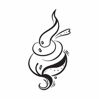 Abstract chocolate curls forming a hot cocoa swirl with Warm Cozy text concept as A rich design where abstract chocolate curls form a swirling pattern complemented by the Cleans