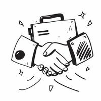 Abstract briefcase and handshake with Business Deal text concept as A sleek design featuring an abstract briefcase and handshake with the text Business Deal The elements ar Cleans vector