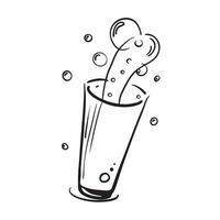 Abstract bubbles forming a sparkling glass with Effervescent text concept as A lively design where abstract bubbles come together to form a sparkling glass shape accompanied Cleans vector