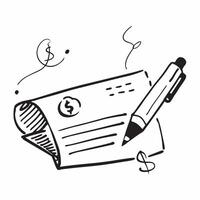 Abstract checkbook and fountain pen with Financial Planning text concept as A illustration of an abstract checkbook and fountain pen with the text Financial Planning The de Cleans vector