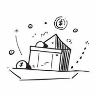 Abstract bank building and coins with Financial Stability text concept as A sleek illustration of an abstract bank building and coins with the text Financial Stability The Cleans vector
