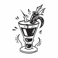 Abstract cocktail shaker forming a tropical palm tree with Shaken Stirred text concept as A lively illustration where an abstract cocktail shaker morphs into a tropical pa Cleans vector