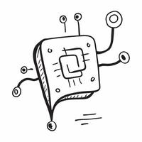 Abstract AI chip with glowing pathways on an isolated white background concept as A digital representation of an AI chip with glowing pathways running through it isolated on a whit Cleans vector