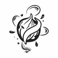 Abstract cocoa powder forming a swirling pattern with Rich Velvety text concept as A luxurious design where abstract cocoa powder creates a swirling pattern paired with th Cleans vector