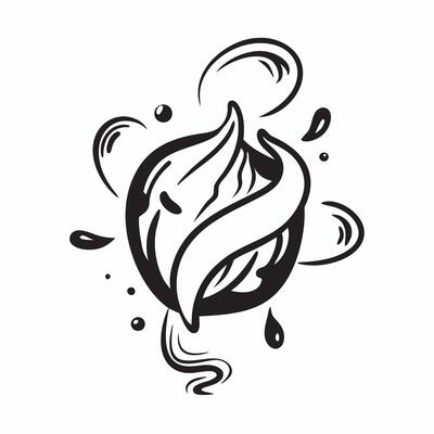 Abstract cocoa powder forming a swirling pattern with Rich Velvety text concept as A luxurious design where abstract cocoa powder creates a swirling pattern paired with th Cleans