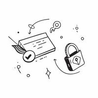 Abstract credit card and padlock with Secure Payments text concept as A minimalist design featuring an abstract credit card and padlock with the text Secure Payments The el Cleans vector
