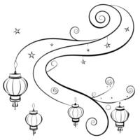 Abstract Digital Art of Festival Parade concept as A vibrant glowing abstract representation of a Mid Autumn Festival parade with swirling lights and colorful floats Camera angle Cleans vector
