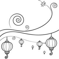 Abstract Digital Art of Festival Parade concept as A vibrant glowing abstract representation of a Mid Autumn Festival parade with swirling lights and colorful floats Camera angle Cleans Set 2 vector