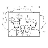 Abstract Digital Art of Festive Reunion concept as A digital abstract scene of a family reunion during the Mid Autumn Festival with glowing elements and symbolic shapes representin Cleans vector