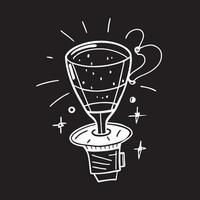 Abstract digital mesh with glowing lights forming a beer mug outline concept as A digital mesh with glowing nodes forms the outline of a beer mug set against a deep dark background Cleans vector