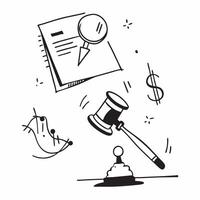 Abstract dollar sign and gavel with Financial Law text concept as A design showing an abstract dollar sign and gavel paired with the text Financial Law The elements float o Cleans vector